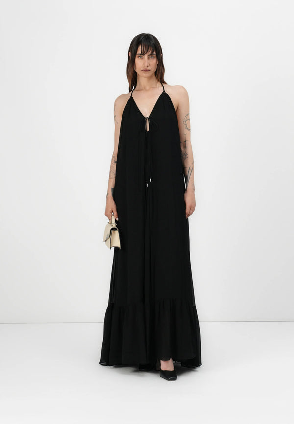 Wide long dress with open back - VENTURONE DRESS