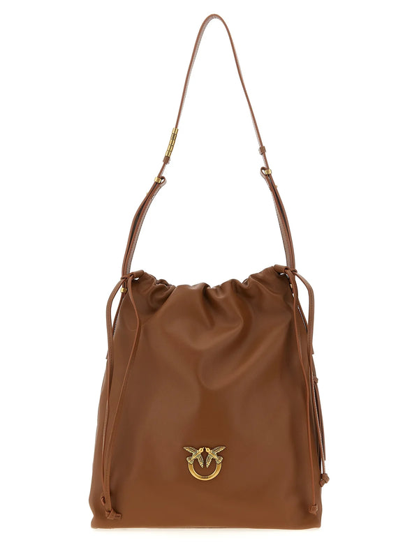 Soft leather square bag with logo - SLOUCHY CLASSIC BAG