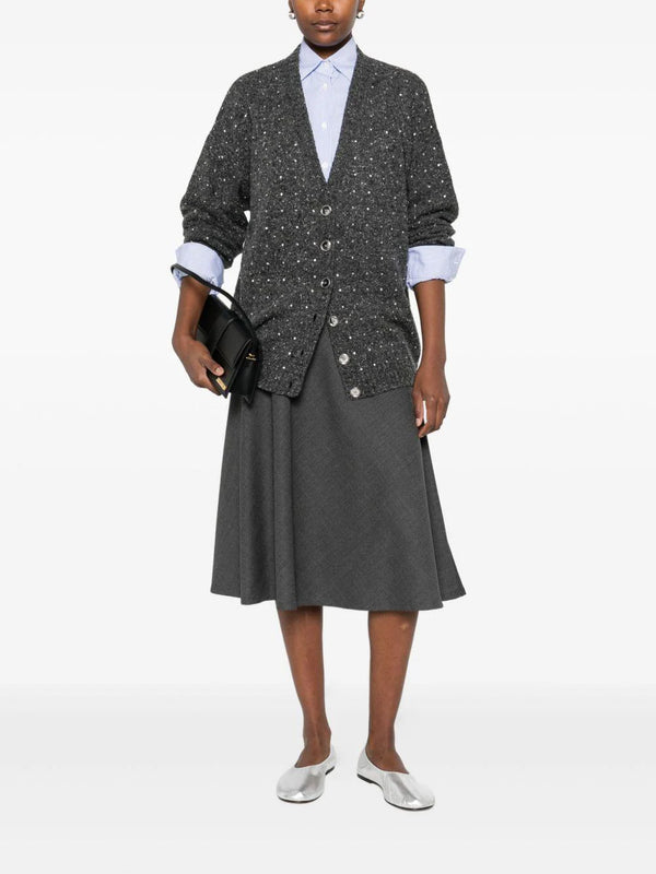 Bouclé fabric cardigan with rhinestones - MARCHE CARDIGAN