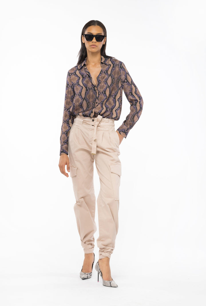 SMORZARE CAMICIA TWILL STAMPA SNAKE טופ - PINKO ISRAEL