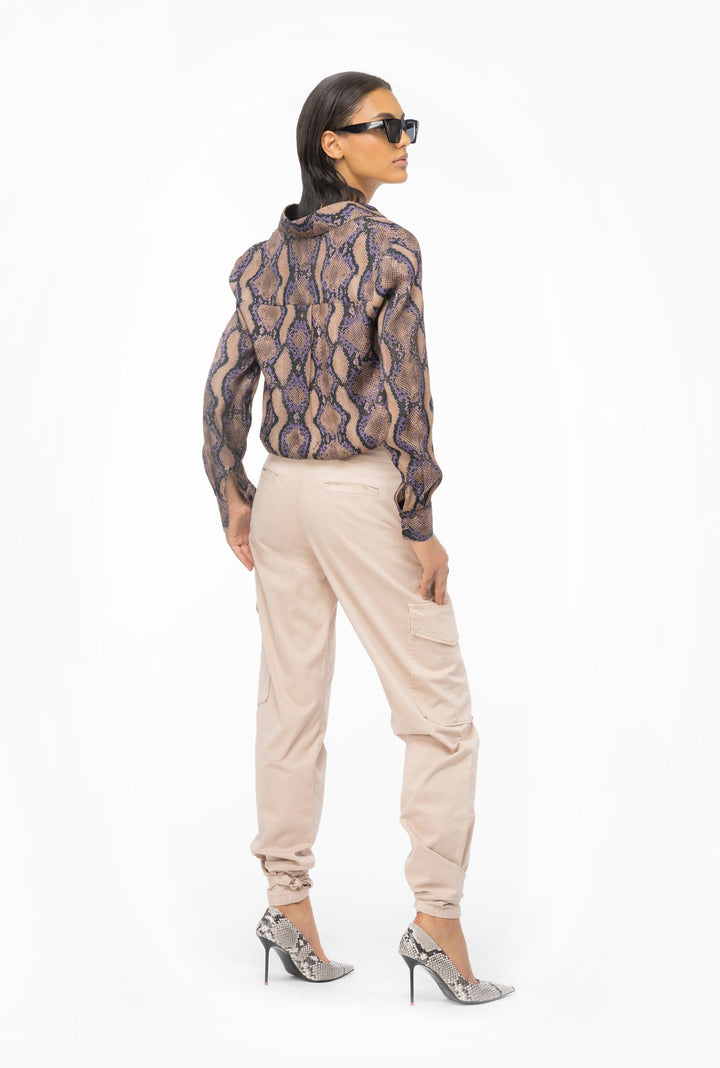 SMORZARE CAMICIA TWILL STAMPA SNAKE טופ - PINKO ISRAEL