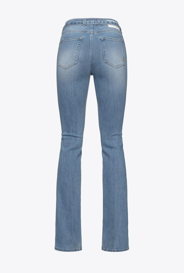 FLORA FLARE DENIM BLUE STRETCH - PINKO ISRAEL