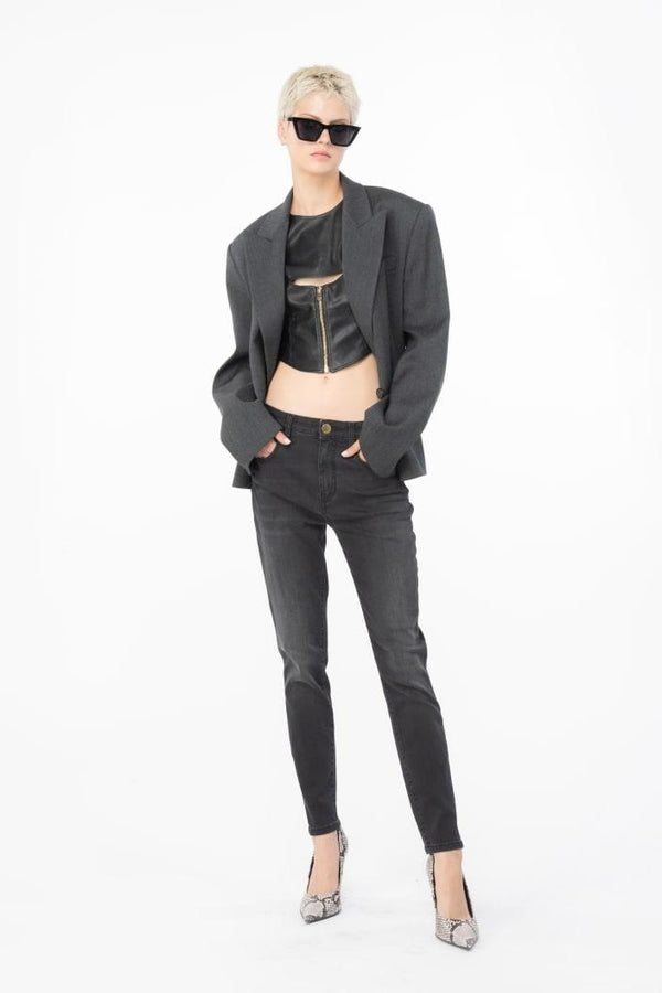 SABRINA SKINNY DENIM BLACK BLK STRE ג'ינס - PINKO ISRAEL