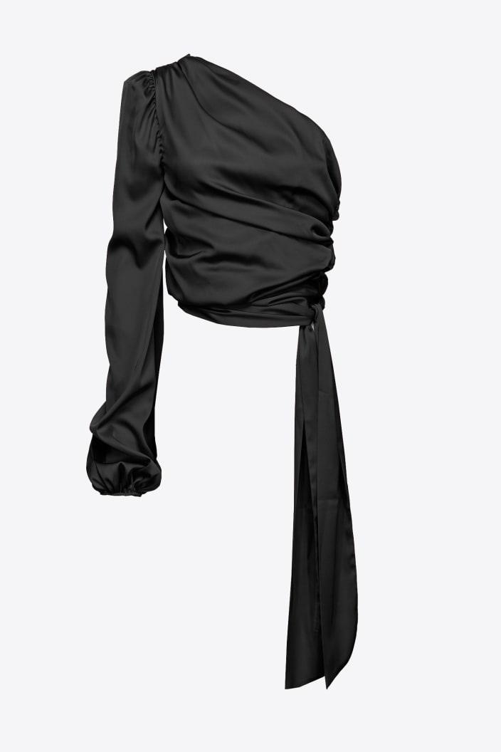 THIRA BLUSA SATIN STRETCH LEGGERO טופ - PINKO ISRAEL