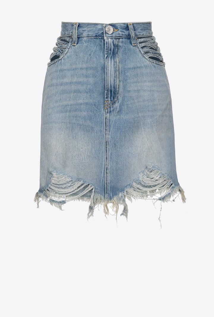 BUNKAI GONNA DENIM SLOUCHY CON STRI חצאית - PINKO ISRAEL