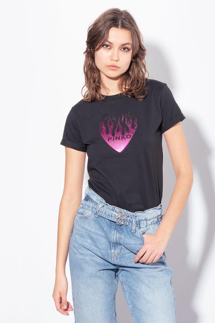 TOLMEZZO T-SHIRT JERSEY DI COTONE S טופ - PINKO ISRAEL