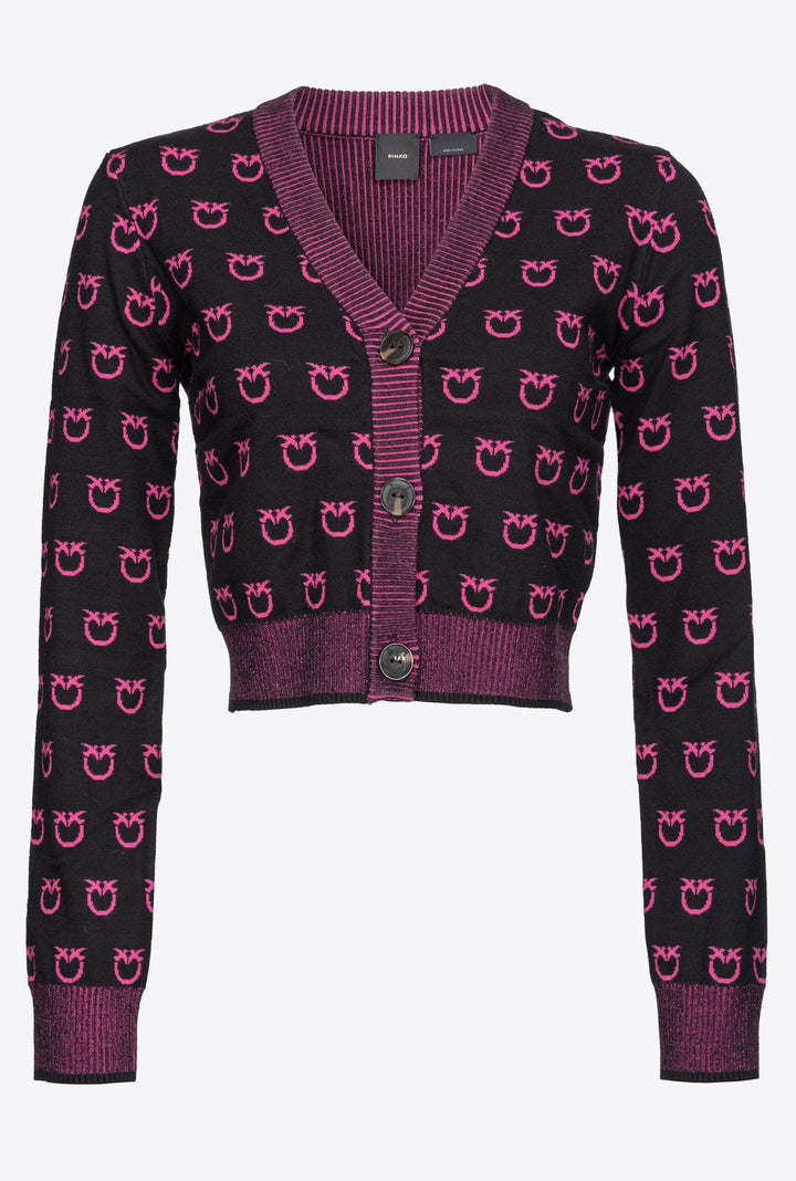 IDRA CARDIGAN TUBICO LOGO BIRDS - PINKO ISRAEL