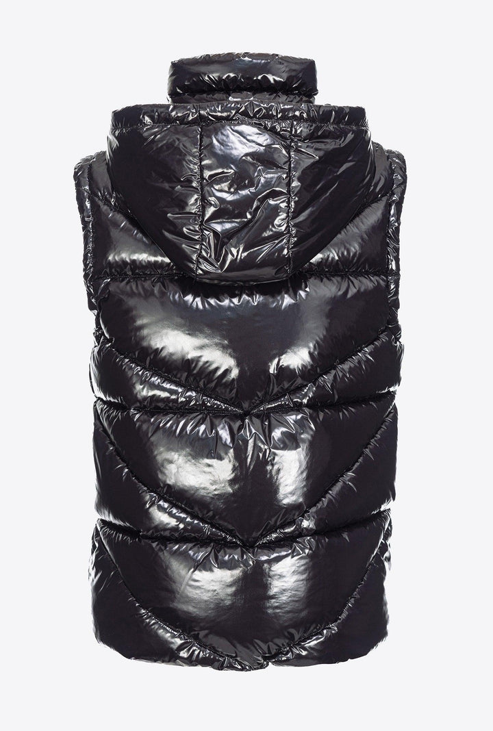 GEOS GILET CRYSTAL NYLON CON RICAM - PINKO ISRAEL