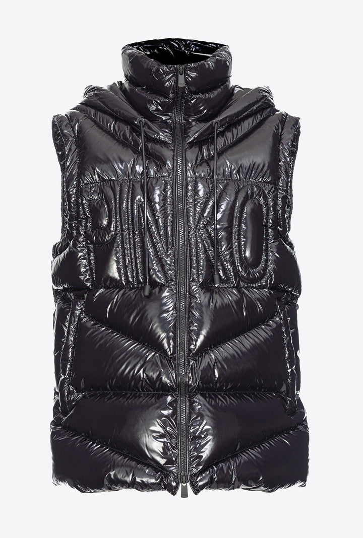 GEOS GILET CRYSTAL NYLON CON RICAM - PINKO ISRAEL